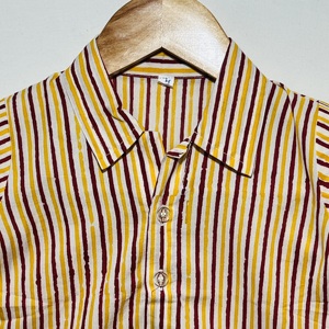 Elegant Kids Boys Striped Printed Cotton Casual <b>Shirt</b> With Collar | Summer Short Sleeve <b>Button</b> Down <b>Shirt</b> - Product Image 2
