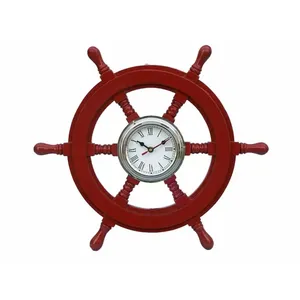 Plage nautique bateau en bois bateau volant maison bateau intérieur bateau bateau roue en bois élégant pour la maison salon décor utilisation - Product Image 5