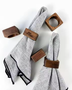 Anneaux de serviette ange en résine de style antique, tourbillons artisanaux en mangue et bois de pin d'acacia, style d'utilisation quotidienne - Product Image 3