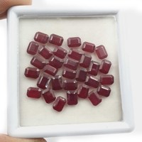 Pierre précieuse de rubis naturel coupe octogonale 7x5MM 7 pièces 11CT coupe à facettes traitée thermiquement pour la fabrication de bijoux