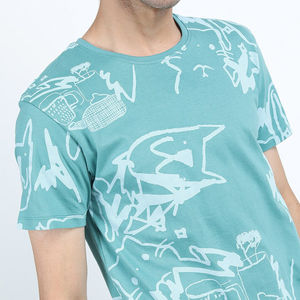 T-shirt uni pour hommes, manches courtes, coupe ample, 100% coton respirant, pour fitness, musculation et jogging, vente en gros - Product Image 6