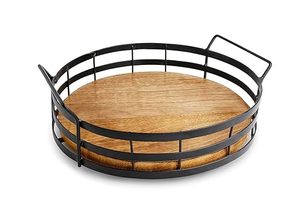 Lazy Susan Organizer - Non-Skid Wood <b>Turntable</b> Organizer for Cabinet Pantry Kitchen Countertop - Product Image 4