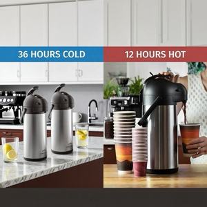 Carafe à café thermique à <span class=keywords><strong>action</strong></span> <span class=keywords><strong>de</strong></span> pompe Ss <span class=keywords><strong>distributeur</strong></span> <span class=keywords><strong>de</strong></span> boissons à double paroi sous vide 1.9L thermos Airpot chaud et froid pour bureau - Product Image 4