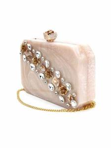 Bolso de mano de resina de mármol blanco Retro elegante de Indian Smart Craft, hermosas piedras, hermosos bolsos de noche para mujer para uso diario - Product Image 2