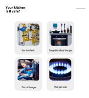 Détecteur de fuite de gaz naturel et de gaz combustible WiFi Tuya à télécommande noir et blanc, matériau ABS, alarme de gaz de cuisson en cuisine