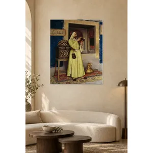 Impression sur toile : Homme orientaliste lisant un livre dans une pièce carrelée - Product Image 4