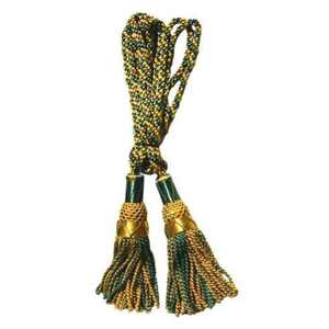 Ceci est un cordon de drône pour gaité de cor en soie dorée et verte - Product Image 5