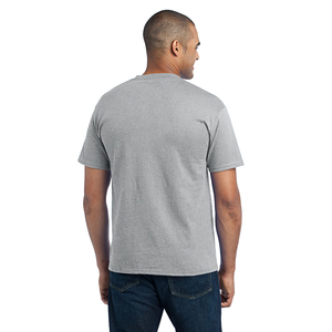 T-shirt ras du cou à manches courtes pour hommes gris chiné 52 coton 48% polyester t-shirts sérigraphie logo personnalisé t-shirts - Product Image 3