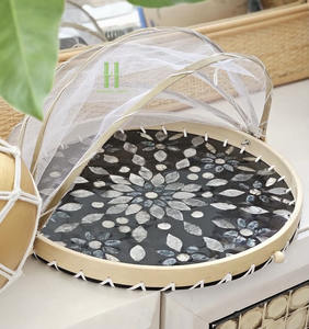 Mother fof Pearl แผ่นชาร์จคุณภาพสูงหรือหรูหราโต๊ะรับประทานอาหารการตกแต่งหรูหรา nacre แผ่นชาร์จไม้สำหรับงานแต่งงาน - Product Image 6