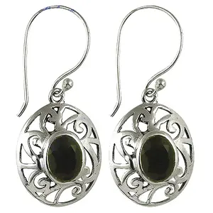 Pendientes de Plata 925 con Piedra Verde Ovalada para Mujer - Product Image 2