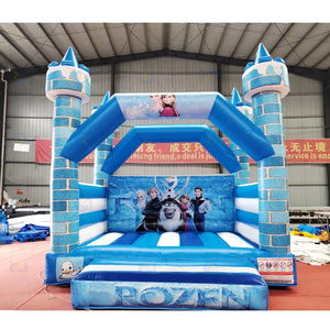 บ้านลมเป่าลมสีขาวขนาด 4x4 เมตร แบบกำหนดเองได้ ลาย Frozen สำหรับเด็กเล่นกลางแจ้ง ทำจากวัสดุ PVC - Product Image 1