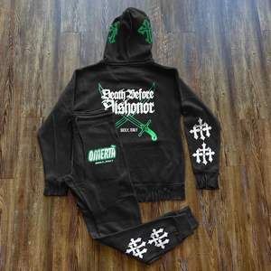 Conjuntos de Chándales, chándales apilados Vintage personalizados, lavado ácido y bordado, chándal, pantalones de chándal, conjunto de 500Gsm y sudadera con capucha para hombre - Product Image 5