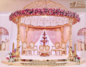 Indoor Wedding Paisley Design Mandap Set Decoration FRP Paisley Mandap for Hindu Wedding Maharani Wedding Paisley Mandap - Product Image 6