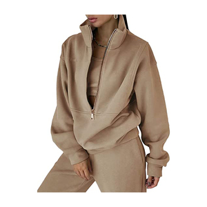 Conjuntos de mujer de calidad superior de nuevo diseño, conjunto de joggers, pantalones, sudadera con pantalones de chándal, sudaderas con capucha en blanco de gran tamaño - Product Image 1