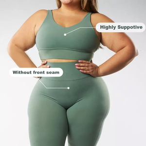 Personalizado 5XL transpirable ligero impermeable entrenamiento Yoga desgaste conjunto para mujeres más tamaño Fitness - Product Image 1