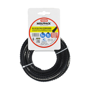 Fil professionnel en nylon/aluminium à dents carrées O/ 3,0 mm (rouleau de 12 mètres) - Product Image 1