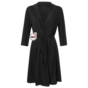 Peignoir en satin de soie 100% personnalisé pour femmes Robes de luxe Spa Home Robe de nuit en satin de soie glacée de haute qualité - Product Image 3