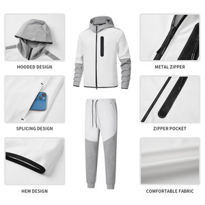 Chándal de entrenamiento para hombre, conjunto de Jogger de tela transpirable, diseño personalizado y logotipo, chándal informal de algodón 100% para hombre - Product Image 4