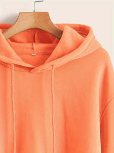 Sweat à capuche court tendance et élégant pour femmes, en tissu polaire, streetwear décontracté pour un confort quotidien et un look moderne - Product Image 6