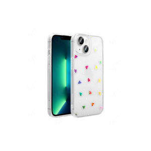 Funda de silicona dura transparente con diseño de corazón de lujo para iPhone 13, 11Pro y SE, cubierta trasera protectora Folk - Product Image 1