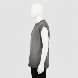 Débardeur sans manches en coton/bambou tricoté délavé à l'acide de haute qualité pour homme, pour le sport et la salle de sport - Product Image 2