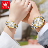 OLEVS 5526 Couple Watches Top Brand Original Quartz Wristwatch Waterproof Luminous Diamond Scale Magnifier Man and Women Watch
