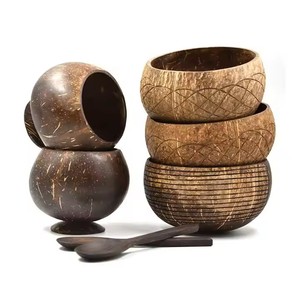 Taza de cáscara de coco ecológica natural, tazas de coco hechas a mano, regalo personalizado, taza sostenible con logo grabado, artesanía DHT - Product Image 1