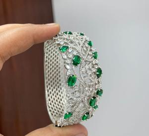 Glamorous <b>Silver</b> Finish Premium Quality CZ Openable <b>Bracelet</b> for Wedding and Engagement Collection Party Wear For Women - Product Image 1