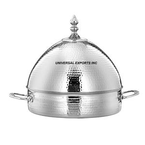 Pot en métal fini bleu Résine Fini À la main Designer Casserole Hôtel Fournitures En Gros Réchauffeur de nourriture en métal - Product Image 3