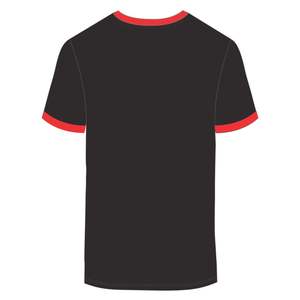 HBCU hombres educados Chenille contraste Trim Ringer camiseta negra con letras bordadas Rojas ropa universitaria de algodón suave - Product Image 3