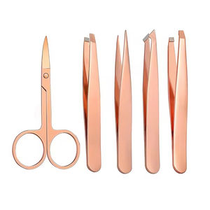 Pinzas de belleza de acero inoxidable de primera calidad diseñadas para dar forma a las cejas con precisión, depilación y aseo de salón. - Product Image 1