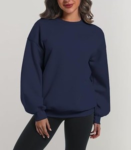 Sudadera extragrande para mujer con diseño de cuello moderno Top informal de manga larga - Product Image 1