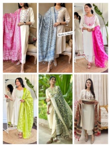 เซ็ตชุดเดรสลายดอกไม้3ชิ้นจากมาเลเซียชุดอินเดีย - Product Image 4