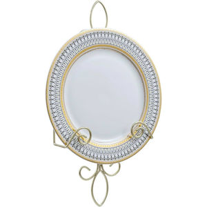 Multifunctional Vintage Sustainable Wrought Iron Metal <b>Plate</b> Rack Tabletop <b>Standing</b> <b>Plate</b> <b>Holder</b> Silver Finished Kitchenware - Product Image 2