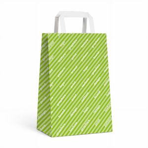 Sac en papier kraft biodégradable gaufré à fond plat pour biscuits et gâteaux, personnalisable, avec soufflets sur deux côtés, 25+15x36.5H cm - Product Image 1