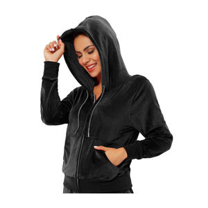 Jogging Suits for <b>Women</b> Set Petite Track Suit Two 2 Piece Outfits <b>Velvet</b> <b>Tracksuit</b> Sets Velour Zip Up Hoodie Sweatshirt - Product Image 4