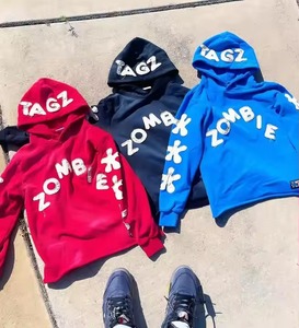 Veste sweat à capuche vieilli avec broderie personnalisée délavé à l'acide vintage pour hommes polaire Streetwear Hoodies pour hommes - Product Image 5