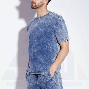 Camiseta de Punto Personalizada de Nuevo Diseño, 100% Algodón, 2025, Lisa, Informal, para Hombre, Corte Regular, Lavado Ácido, Estilo Urbano - Product Image 4