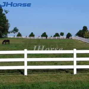 Высокое качество напрямую с завода ПВХ 3 рельсы ферма забор лошадь забор белая природа