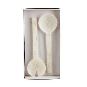 Juego de servidor de ensalada de madera con torneros Utensilios hechos a mano sostenibles de 2 piezas - Product Image 3