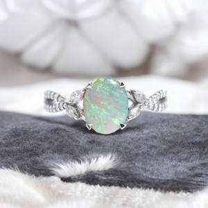 Anillo de juego o fuego de Color ópalo Plata de Ley 925 Diseño único Anillos de compromiso de aniversario de boda con estilo para niñas - Product Image 1
