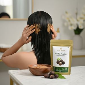 Poudre de Reetha biologique Glee Impex, nettoyant capillaire naturel et traitement capillaire à base de plantes fortifiant, 15g/50g pour la croissance des cheveux - Product Image 3