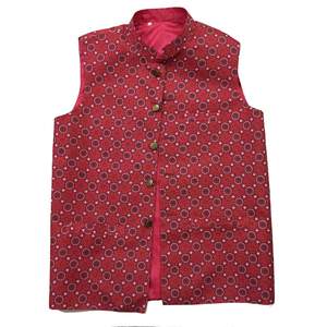 Gilet (Koti) de style Sindhi Ajrak pour enfants, Gilet Ajrak Koti pour enfants, Gilet culturel Sindhi imprimé pour enfants - Product Image 3