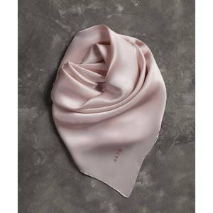 Ecru Silk Crepe Satin Stonewashed <b>Square</b> <b>Scarf</b> - Product Image 2