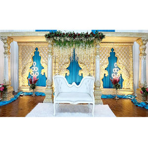 Golden Maharaja Elephant Frame Stage UK Trending Indian Wedding Mandap Setup Trending Fiber Stage por DST Exports HotSale Low MOQ - Product Image 1