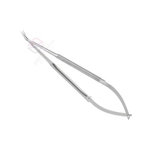 Tijeras Quirúrgicas Microquirúrgicas Profesionales Reutilizables de 165 mm, Puntas Anguladas de 15 mm y 25 mm, Instrumento de Neurocirugía de Alta Calidad, Acero Inoxidable - Product Image 1
