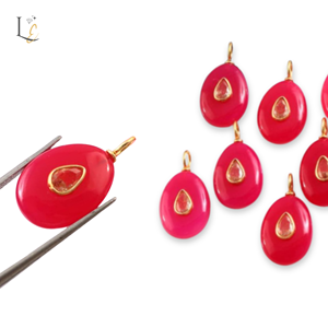 จี้ห้อยประดับพลอยสีชมพูสดใส ชุบทองคำแท้ ประดับเพชรซิคอน ตัวเรือนเงินแท้ 925 สำหรับทำเครื่องประดับ - Product Image 4