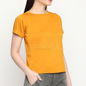 Camiseta con Ribete en Contraste, Última Moda, Nuevo Diseño, Ropa Urbana, Logotipo Personalizado, Camisetas para Mujer - Product Image 2