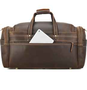 กระเป๋าดัฟเฟิลหนังของผู้ชายมีช่องเก็บรองเท้าอุปกรณ์เดินทาง - Product Image 6
