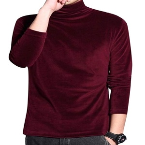 Velour magliette da <span class=keywords><strong>uomo</strong></span> Casual a maniche lunghe in <span class=keywords><strong>velluto</strong></span> traspirante abbigliamento tinta unita servizio OEM disponibile - Product Image 1